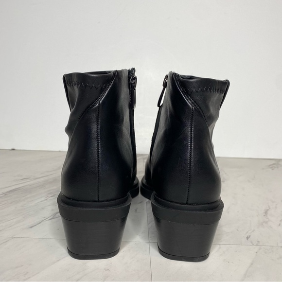 New! Franco Sarto Fina Black Faux Leather Western Bootie 9M - Picture 3 of 14